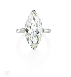 Art Deco marquise diamond engagement ring