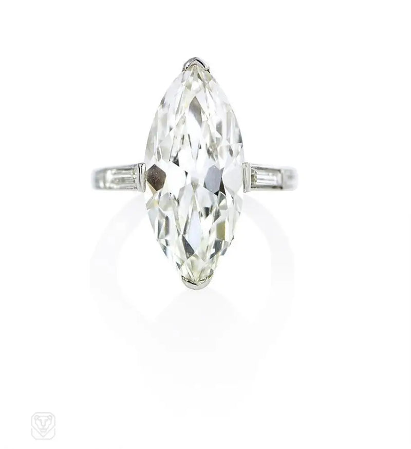 Art Deco Marquise Diamond Engagement Ring