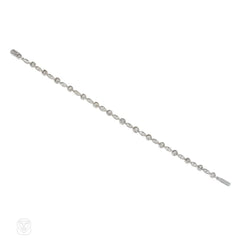Art Deco navette and collet-set diamond line bracelet