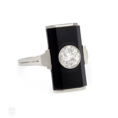 Art Deco onyx and diamond ring