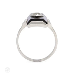 Art Deco onyx and diamond ring