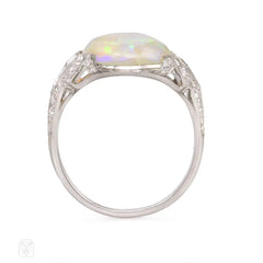 Art Deco opal and diamond ring