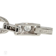 Art Deco oval and box link diamond bracelet