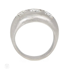 Art Deco platinum and diamond three-stone ring