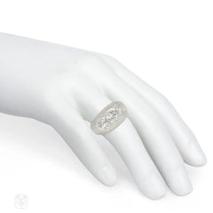 Art Deco platinum and diamond three-stone ring