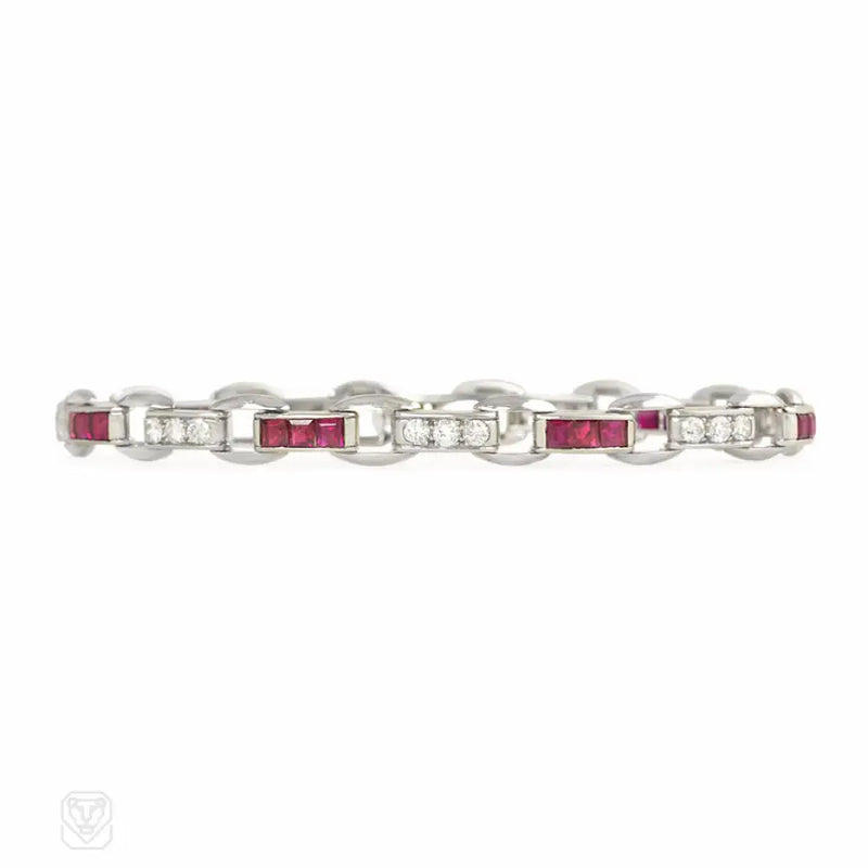 Art Deco Ruby And Diamond Bracelet Cartier