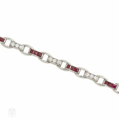 Art Deco ruby and diamond bracelet, Cartier