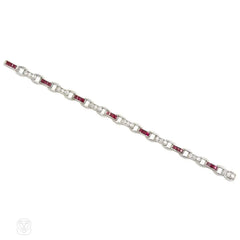 Art Deco ruby and diamond bracelet, Cartier