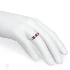 Art Deco sugarloaf ruby and diamond ring