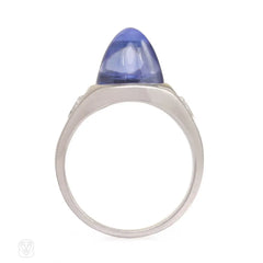 Art Deco sugarloaf sapphire ring