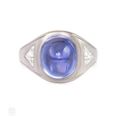 Art Deco sugarloaf sapphire ring