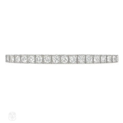 Art Deco tapering diamond line bracelet