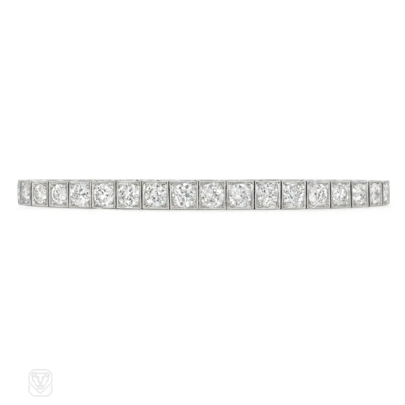 Art Deco Tapering Diamond Line Bracelet