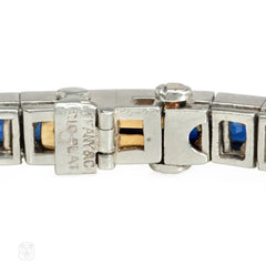 Art Deco Tiffany & Co. sapphire and platinum line bracelet