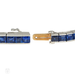 Art Deco Tiffany & Co. sapphire and platinum line bracelet