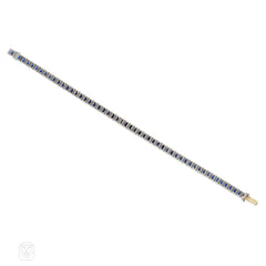 Art Deco Tiffany & Co. sapphire and platinum line bracelet