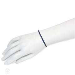 Art Deco Tiffany & Co. sapphire and platinum line bracelet