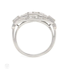 Art Deco trapezoid diamond ring