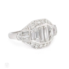 Art Deco trapezoid diamond ring