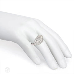 Art Deco trapezoid diamond ring