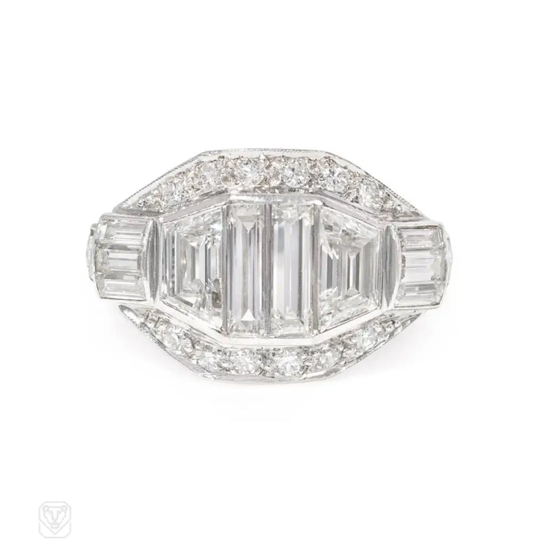 Art Deco Trapezoid Diamond Ring