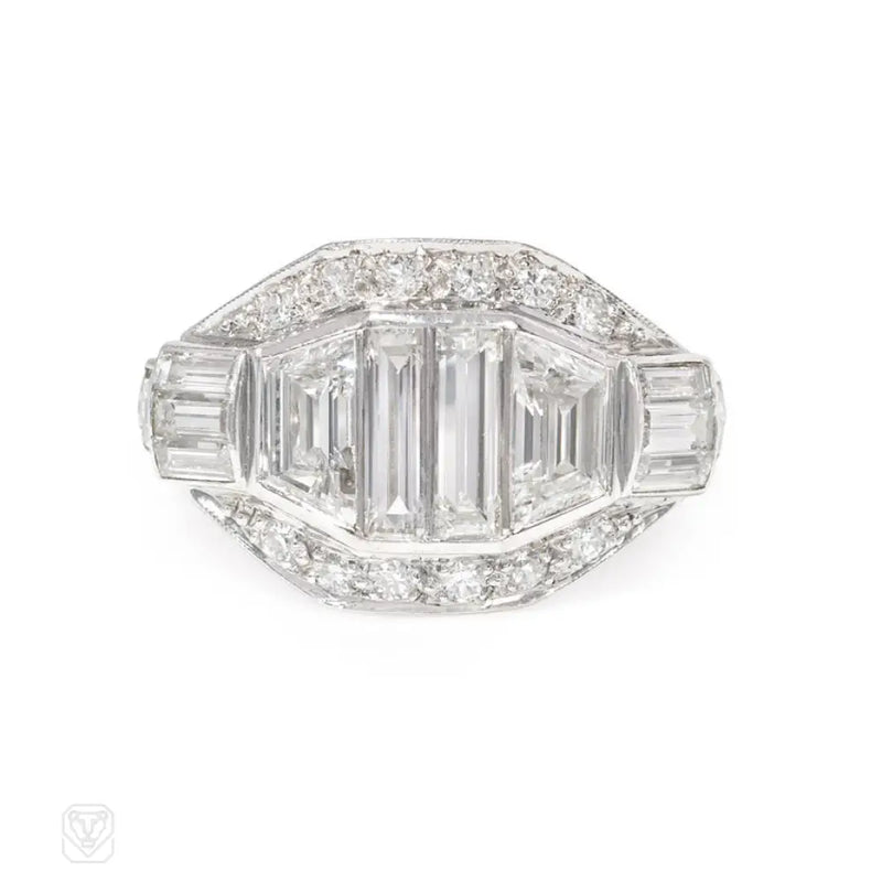 Art Deco Trapezoid Diamond Ring