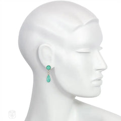 Art Deco turquoise and diamond earrings