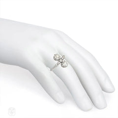 Art Deco vertical two-stone diamond ring