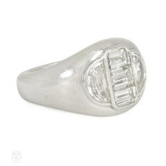 Art Moderne inspired diamond and platinum ring