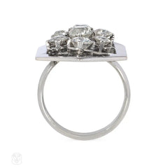Art Moderne style diamond hexagonal ring