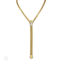 Articulated Gold and diamond zipper necklace