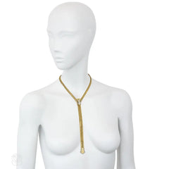 Articulated Gold and diamond zipper necklace