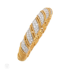 Articulated wrapped gold and diamond bracelet