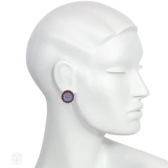 Austrian chalcedony and amethyst earrings