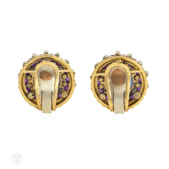 Austrian chalcedony and amethyst earrings
