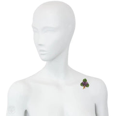 Austrian Retro hardstone posy brooch