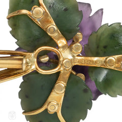 Austrian Retro hardstone posy brooch