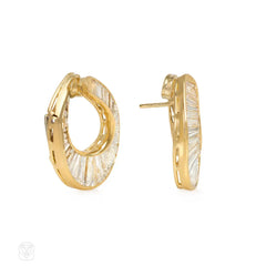 Baguette diamond hoop earrings, Bulgari