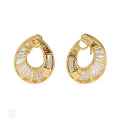 Baguette diamond hoop earrings, Bulgari