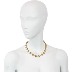 Baratte French mid-century knotted gold necklace