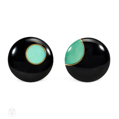 Black jade and turquoise disc earrings, Tiffany & Co.