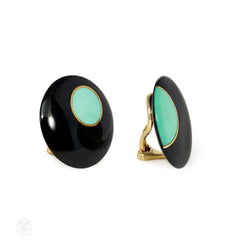 Black jade and turquoise disc earrings, Tiffany & Co.