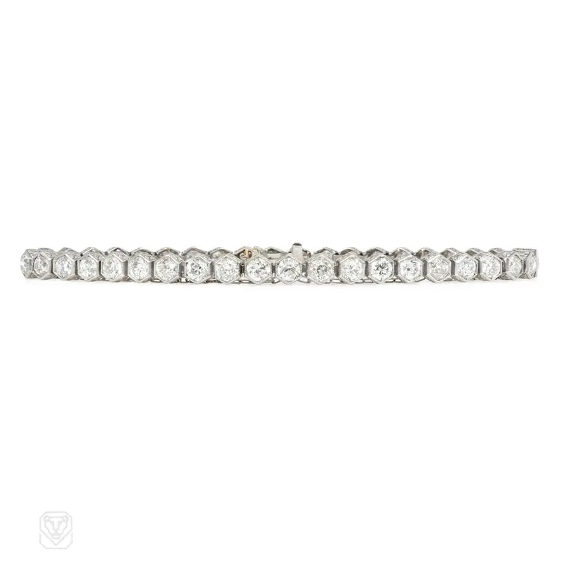 Black Starr & Frost hexagonal diamond line bracelet