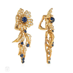 Boucheron day-to-night sapphire and diamond earrings