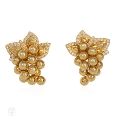 Boucheron estate gold and diamond grape earrings