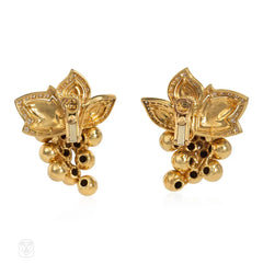 Boucheron estate gold and diamond grape earrings