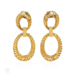 Boucheron gold and diamond doorknocker earrings