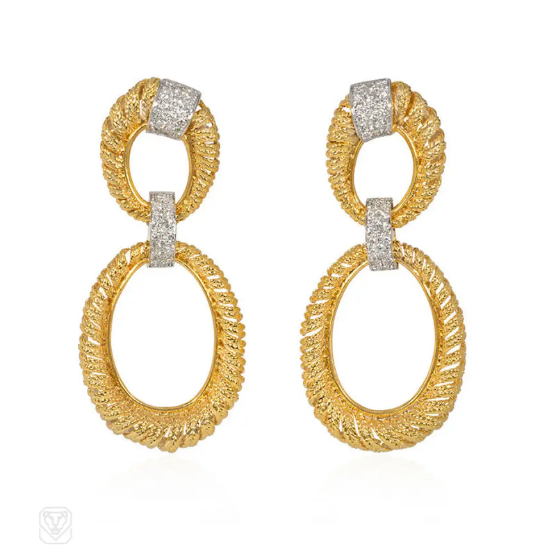 Boucheron Gold And Diamond Doorknocker Earrings