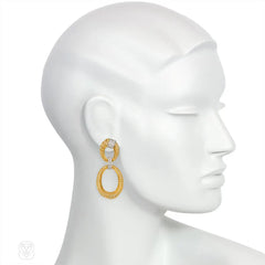 Boucheron gold and diamond doorknocker earrings