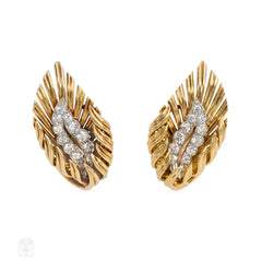 Boucheron gold and diamond flame earrings